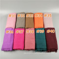 Nuevo 46colors stocked maxi oversize head wraps hijabs chales personalizado viscosa premium algodón arruga llanura bufanda hijab